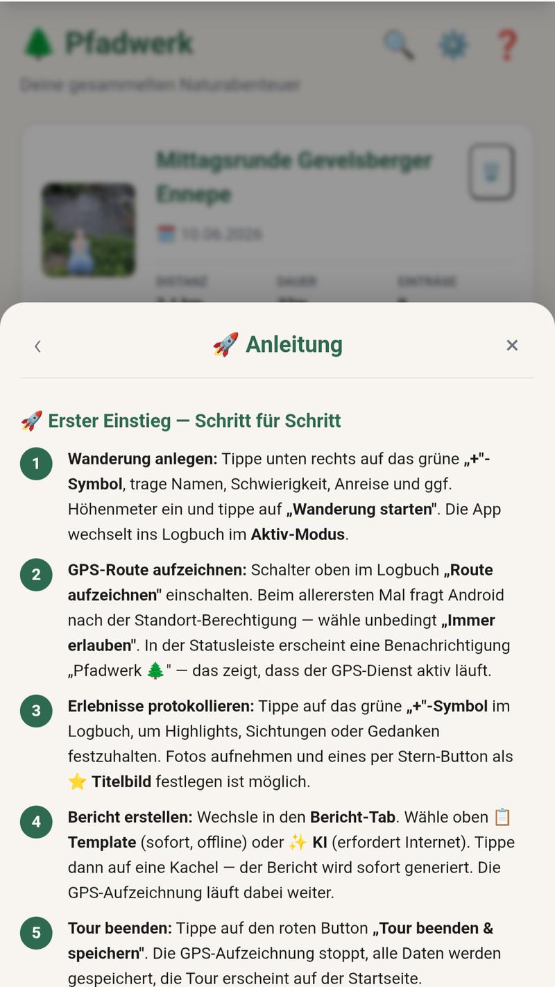 Pfadwerk Anleitung Einstieg
